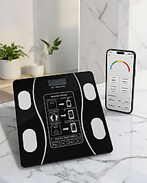 Akıllı Vücut Analiz Tartısı Bluetooth Mobil Uygulama Destekli 180 Kg LCD Ekran