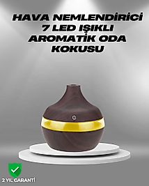 Aromaterapi Uyumlu 300 ml LED Işıklı Oda Kokusu Difüzörü