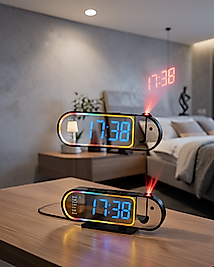 LED Dijital Masa Saati 12/24 Saat Gösterimi Ds3827masasaatı-3