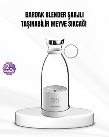 Şarjlı Portatif Blender – Gıda Sınıfı Malzeme, 10 Kullanımlık Pil, Mini Boy ve Hafif Tasarım