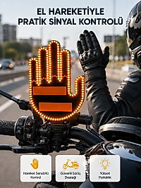 176 LED Amber Renkli El Hareketiyle Kontrol Edilen Motosiklet Dönüş Sinyali