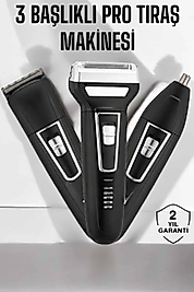 3 Başlıklı Profesyonel Tıraş Makinesi