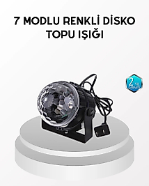 7 Renk Modlu Müzik Sensörlü Disko Topu – LED Işıklı Parti Aydınlatması