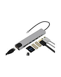 USB C Çoklu Port Adaptör HDMI USB Ethernet SD Kart Hub