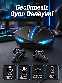 Bluetooth Kulaklık Oyuncu Kulaklığı RGB Işıklı Oyunlarda Düşük Gecikme