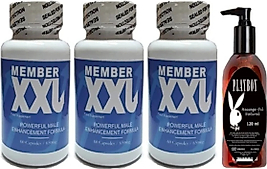SÜPER HİNTOHU MEMBER XXL ERKEKLERE ÖZEL 60LI 3 ADET PLAYBOY 120 ML MASAJ YAĞI