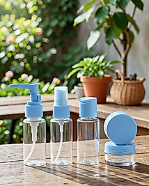 30 ml 5'li Seyahat Boy Kozmetik Organizer Seti UCZZZ5LİSEYAHATŞİŞESİMAVİ-2