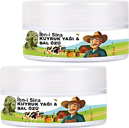 IBN-I SİNA 2 ADET 50 ML KAVANOZ KUYRUK YAĞI VE BAL ÖZÜ / YÜZ BAKIM KREMİ