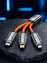 3'ü 1 Arada Şarj Kablosu LED Göstergeli 120W PD Turbo Destekli UCZZTYPCKABLO-4