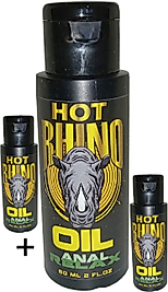 HOT RHİNO ANALOİL 3 ADET 60 ML KADIN&ERKEK ANALRELAX MASAJ YAĞI