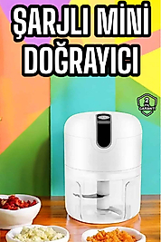 Şarjlı Portatif Doğrayıcı Mini Pratik Rondo El Doğrayıcı Üç Bıçaklı Çelik Bıçaklı