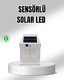 Güneş Enerjili Dış Mekan Sensörlü Duvar Lambası IP65 Su Geçirmez