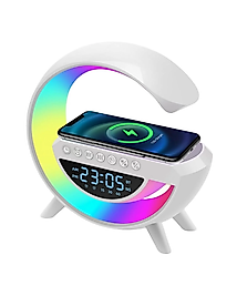 Kablosuz Şarjlı LED Işıklı Masa Saati Bluetooth Hoparlör UCZZZGOOGLEDİGİTAL-1