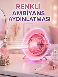 3 Hız Ayarlı USB Şarjlı RGB Masa Fanı