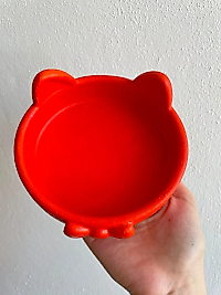 Papyon Model Beton Kedi Köpek Mama ve Su Kabı 16 cm çap - Turuncu