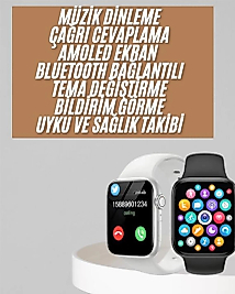 1.83 İnç Akıllı Saat Android ve İOS Uyumlu Çağrı Cevaplayabilen Adımsayar GPS Takibi