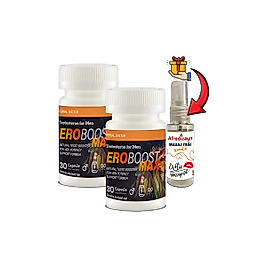 ERO BOOST MAX: 2 ADET ERKEKLERE ÖZEL 30LU SEXDESTEKLEME + 30 ML AFRODİZAYN MASAJ YAĞI
