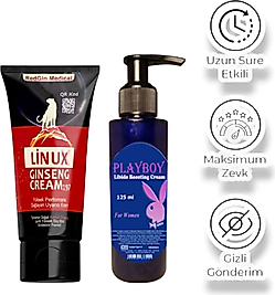 LİNUX CREAM ERKEKLERE ÖZEL BÖLGE KREMİ 50 ML + BAYANLARA ÖZEL PLAYBOY LİBİDO BOOSTİNG CREAM 125 ML