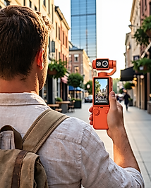 Kompakt 4K Gimbal Kamera 180 Derece Döner Başlık UCZZZQ8AKSİYONKAMERA-2