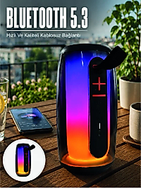 Kablosuz Bluetooth Hoparlör RGB Ambiyans Işıklı USB ve TF Kart Destekli