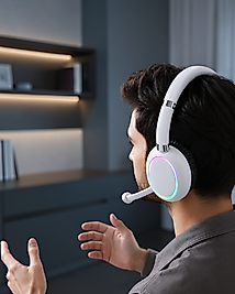 Kulak Üstü Kablosuz Kulaklık Bluetooth 5.0 Mikrofonlu RGB Aydınlatmalı