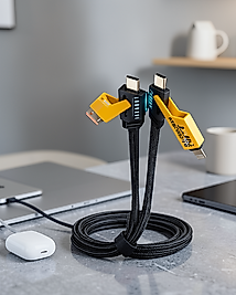 4'ü 1 Arada Örgülü USB-C USB-A Kablo 65W Hızlı Şarj XUCZZZİKİLİŞARJKABLOSU-1-1