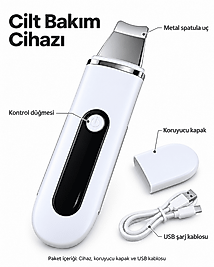 Yüz Bakım Rutini İçin Metal Uçlu USB Şarjlı Beyaz Cilt Bakım Cihazı
