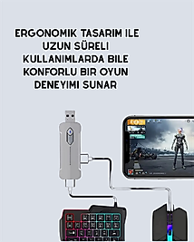 Yüksek Performanslı Mobil Oyun Aksesuarı – 5 Parçalı Klavye Mouse Dönüştürücü Set
