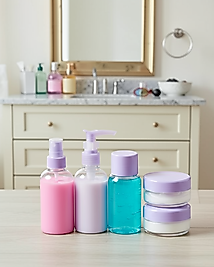 5 Parça Şeffaf Seyahat Kozmetik Seti 30 ml