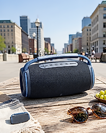 Taşınabilir Renkli Işıklı Bluetooth Hoparlör UCZZZBOMBOX3PROMAVİ-8