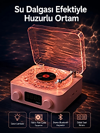 Retro Saatli Bluetooth Hoparlör – Gece Lambalı Kristal Ses Kalitesi Yeni Nesil