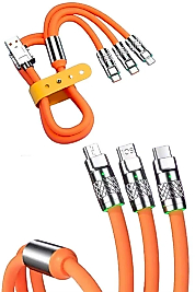 Çoklu Şarj Kablosu USB Type-C İOS Uyumlu 120W Hızlı Şarj Kablosu