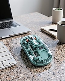 Kablosuz Mouse Bluetooth ve USB Uyumlu Şeffaf Gövde UCZZZM223MOUSEYEŞİL-9