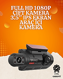 WiFi Destekli Araç Kamerası – 3 inç Ekran, 1080P Ön ve 720P İç Kamera