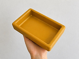 Dikdörtgen Model Beton Kedi Köpek Mama ve Su Kabı 18 x 10,5 x 4,5 cm - Bronz