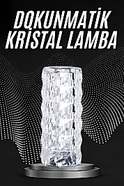 Kristal Lamba Masa Lambası Şarjlı Masa Lambası Dokunmatik Sensör Usb Şarjlı