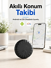 Akıllı GPS Takip Cihazı Android ve iOS Uyumlu 2 Yıl Pil Ömürlü Mini Konum Bulucu
