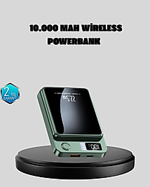 MagSafe Powerbank 10.000 mAh Kablosuz ve Dijital Ekranlı Hızlı Şarj Cihazı