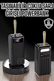 Powerbank 60.000 MAH 4 Portlu Uzun Şarj Süreli Dijital Göstergeli
