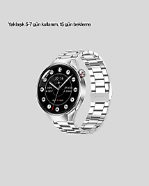 Akıllı Saat Metal Kordonlu Tam Ekran AMOLED – Arama ve Sağlık Takip Özellikli