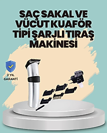 Profesyonel Erkek Tıraş Makinesi – Kablosuz, Paslanmaz Bıçaklı ve Tam Aksesuar