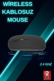 Siyah Wireless Kablosuz Sessiz Mouse Bluetooth Bağlantılı