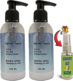 AĞRISIZYAŞAM JELİ: 2 ADET MİKRO KÜRE TEKNOLOJİSİ 150 ML JEL + ÇÖREK OTU YAĞI