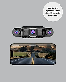 4 Kameralı Araç İçi Kamera 1080P GPS Takip WiFi Gece Görüşlü