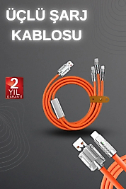 120W Hızlı Şarj Kablosu Turuncu Yüksek Güç Kapasitesi Çoklu Şarj Girişi