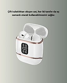 Kulakiçi Bluetooth Kulaklık V5.3 – 4’lü Set, Dijital Ekranlı, Gürültü Engelleme