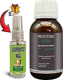 PROSTONİC ULTRA: 1 ADET ERKEKLERE SAWPALMETTOLU KABAK ÇEKİRDEĞİ EKSTRATLI 50 ML ŞURUP + 30 ML ÇÖREK OTU MASAJ YAĞI