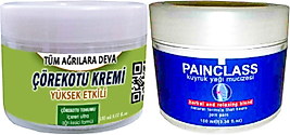 2 ADET ÇÖREK OTU KREMİ BÜYÜK BOY 150 ML KREM + PAİNCLASS 100 ML KUYRUK YAĞI KREMİ / KAS DİZ DİRSEK SIRT BEL ISKELET AGRİLARİNA MASAJ SETİ