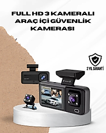 Wi-Fi Bağlantılı Full HD Araç Kamera Seti 3 Kameralı Park Koruma ve Döngü Kayıt