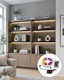 5 Metre Kumandalı RGB LED Şerit 2835 SMD Dekoratif TV Oda Masa Arkası Aydınlatma